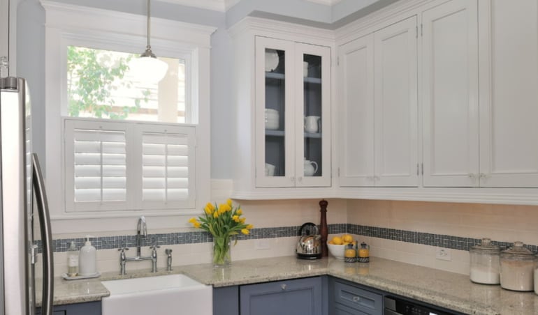 Polywood shutters in a Chicago kitchen.